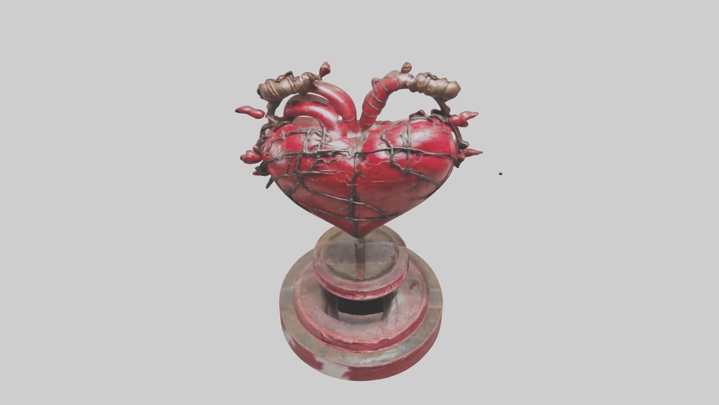 Liberated Heart statue model VR / AR / low-poly