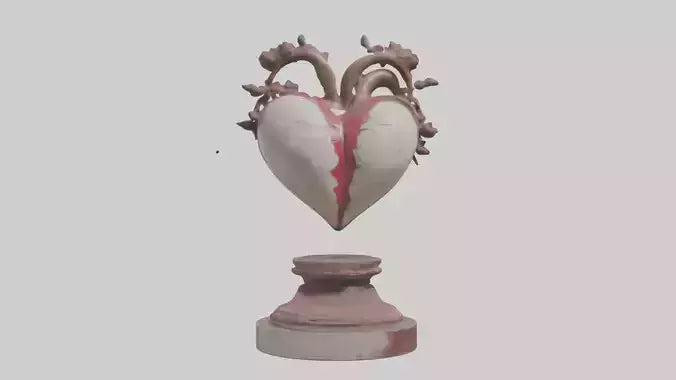Liberated Heart statue model VR / AR / low-poly