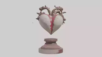 Liberated Heart statue model VR / AR / low-poly