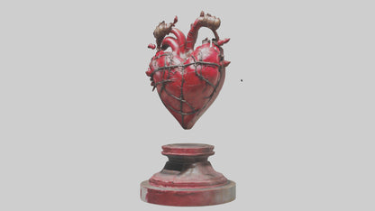Liberated Heart statue model VR / AR / low-poly