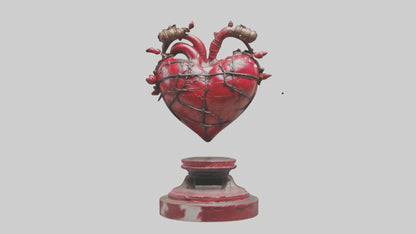 Liberated Heart statue model VR / AR / low-poly