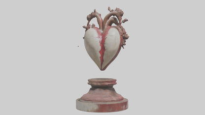 Liberated Heart statue model VR / AR / low-poly