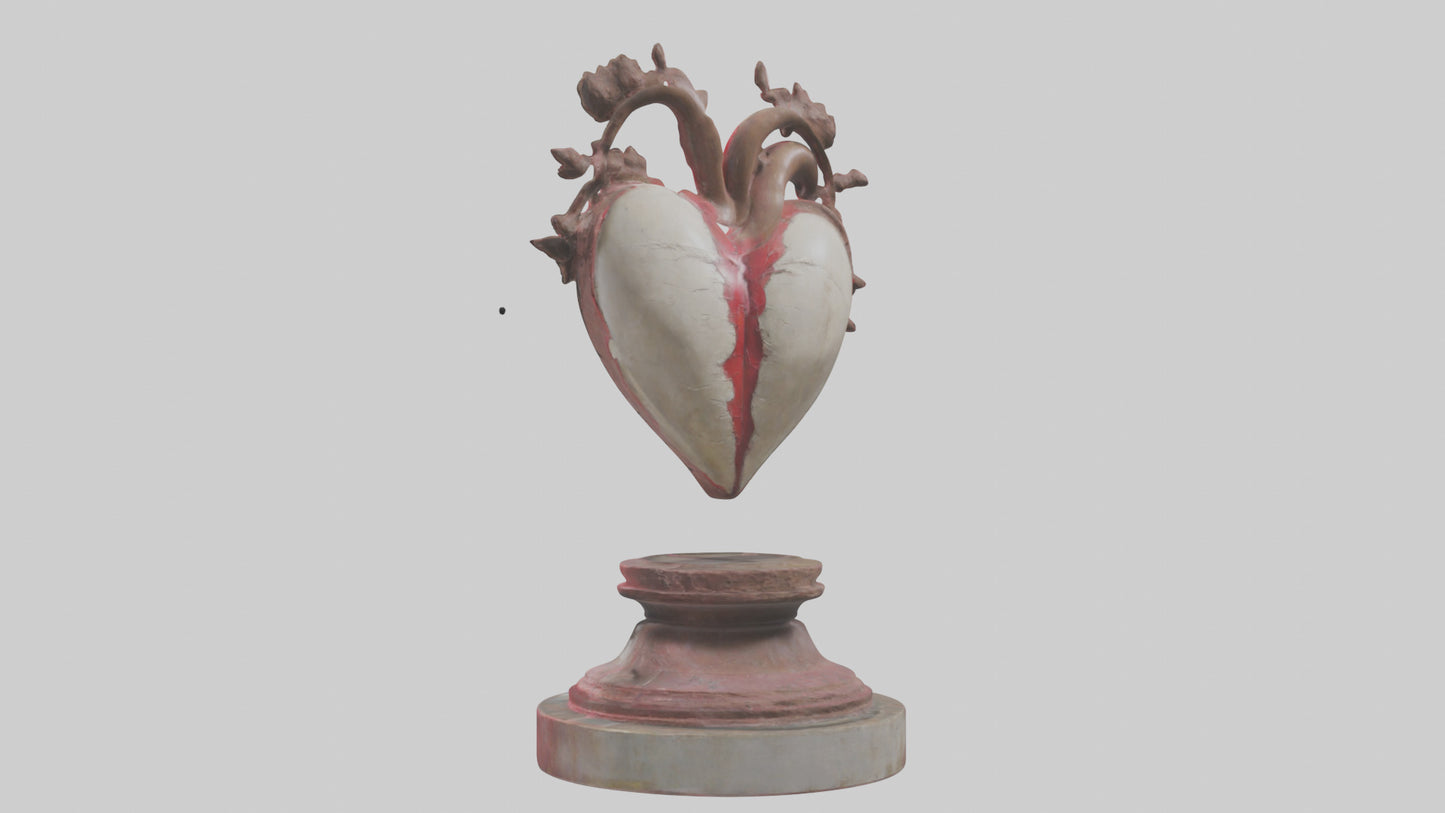Liberated Heart statue model VR / AR / low-poly