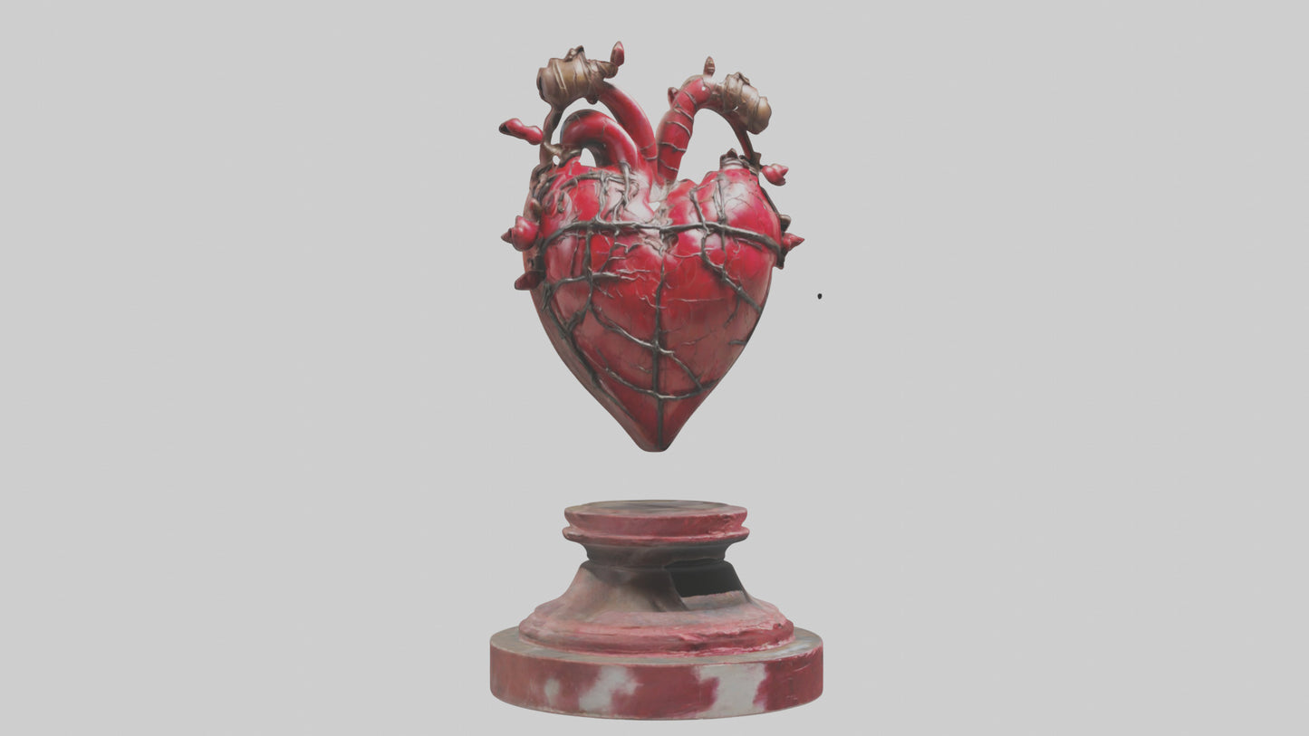 Liberated Heart statue model VR / AR / low-poly