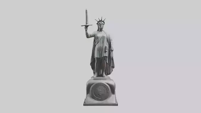 Liberty Defender Sculpture model VR / AR / low-poly