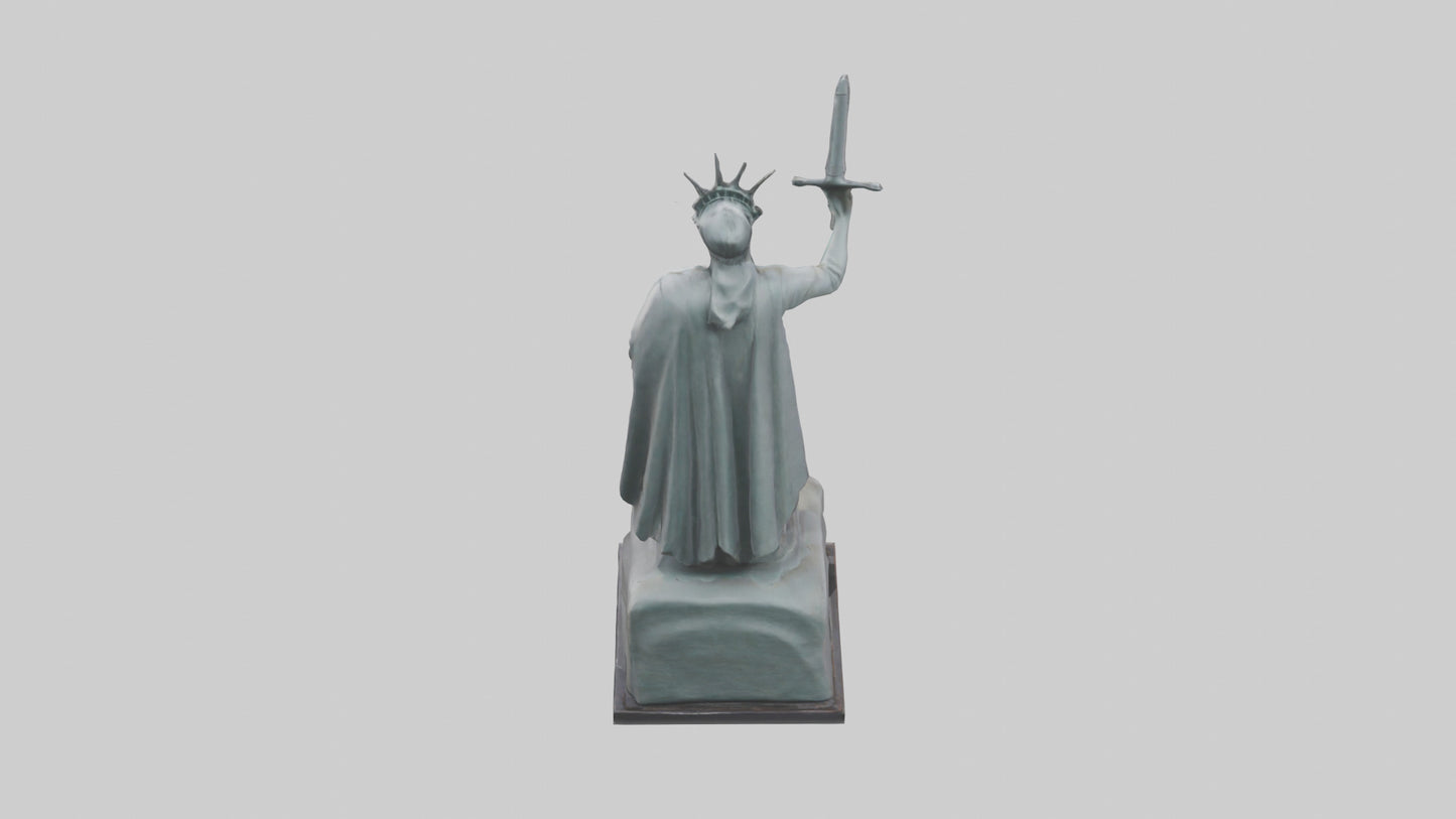 Liberty Defender Sculpture model VR / AR / low-poly