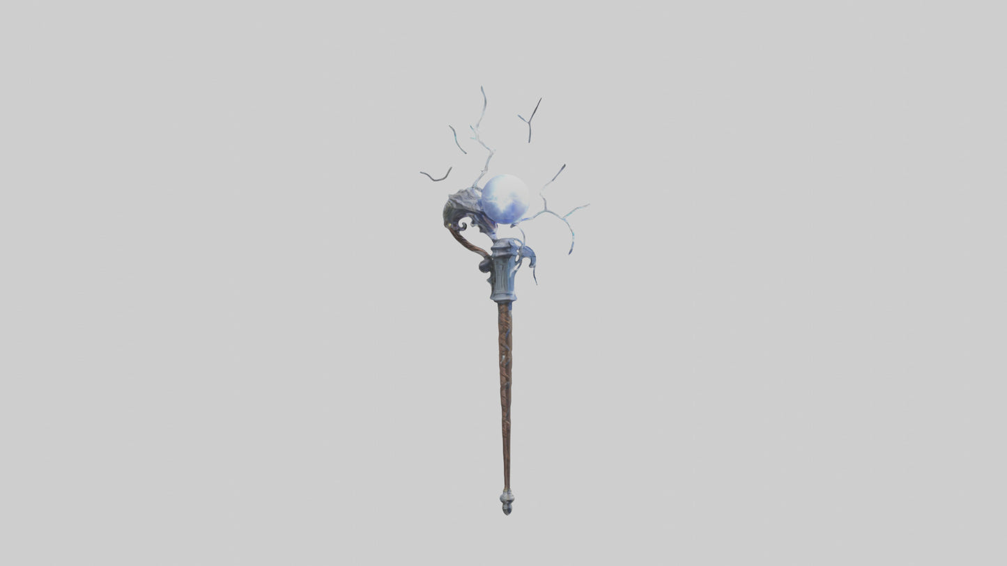 Lightning Staff model VR / AR / low-poly