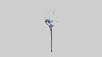 Lightning Staff model VR / AR / low-poly