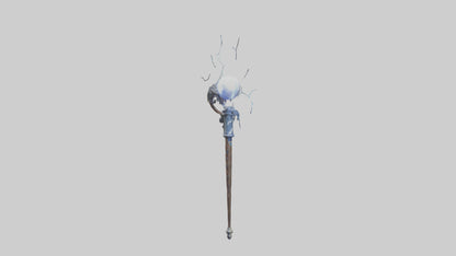 Lightning Staff model VR / AR / low-poly