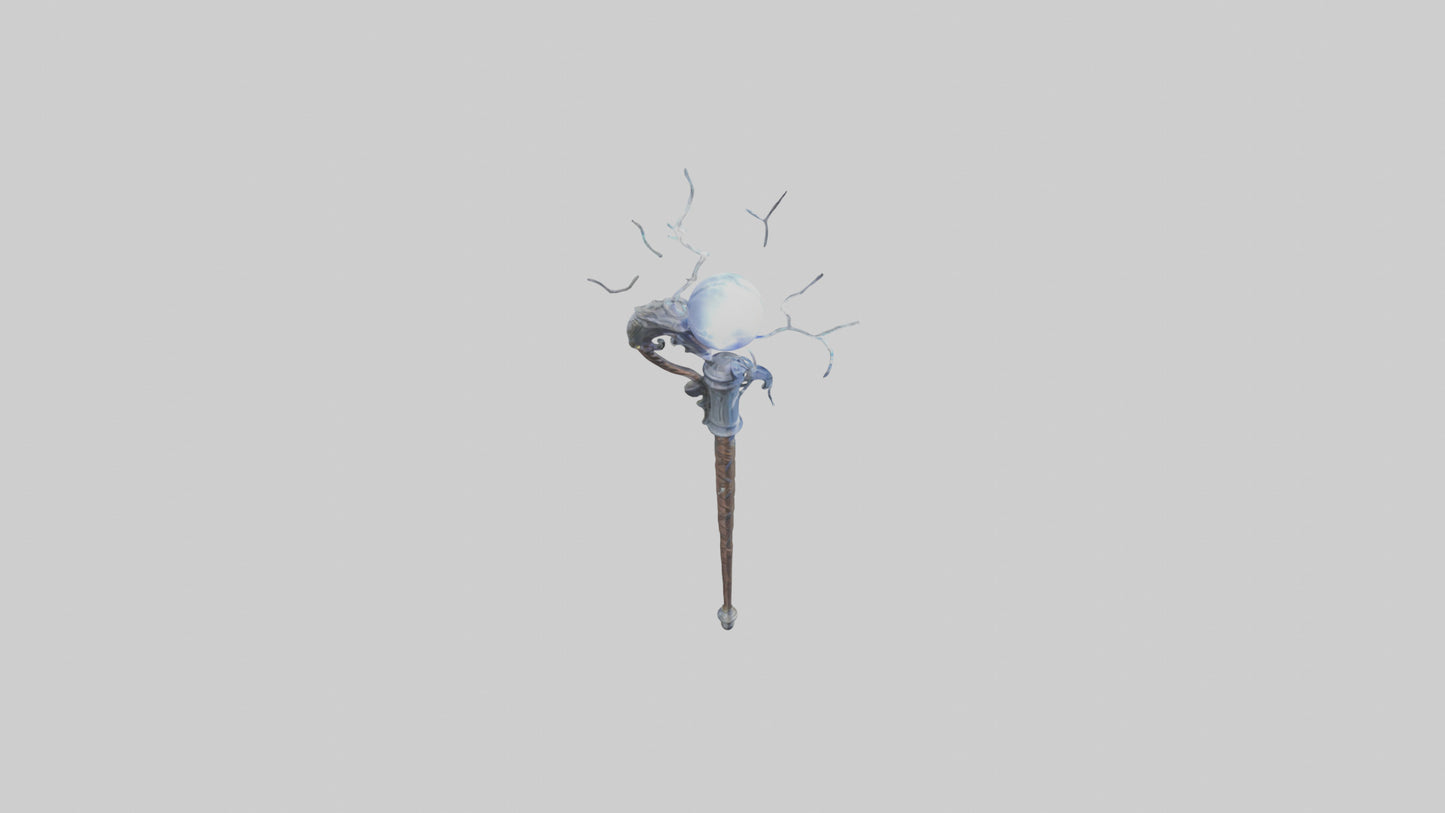 Lightning Staff model VR / AR / low-poly