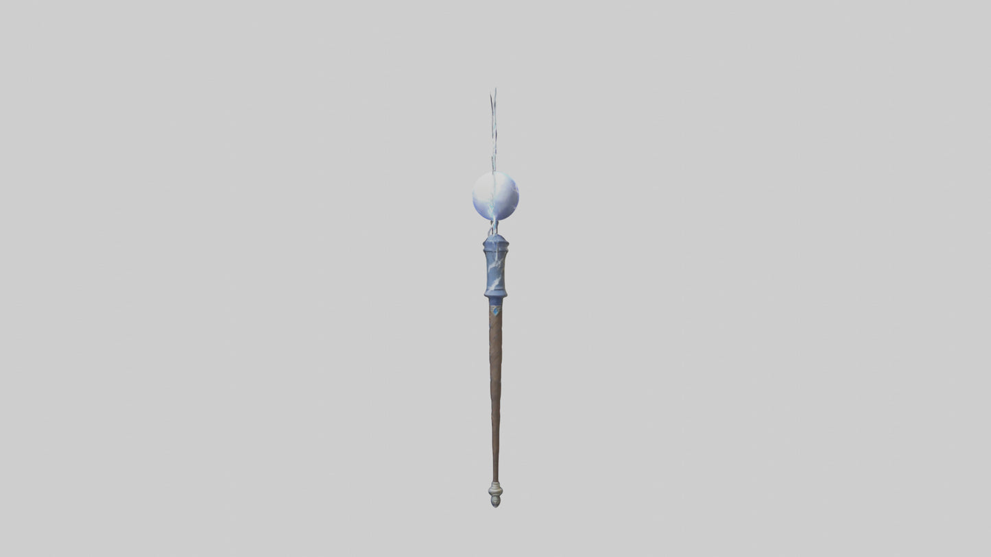 Lightning Staff model VR / AR / low-poly