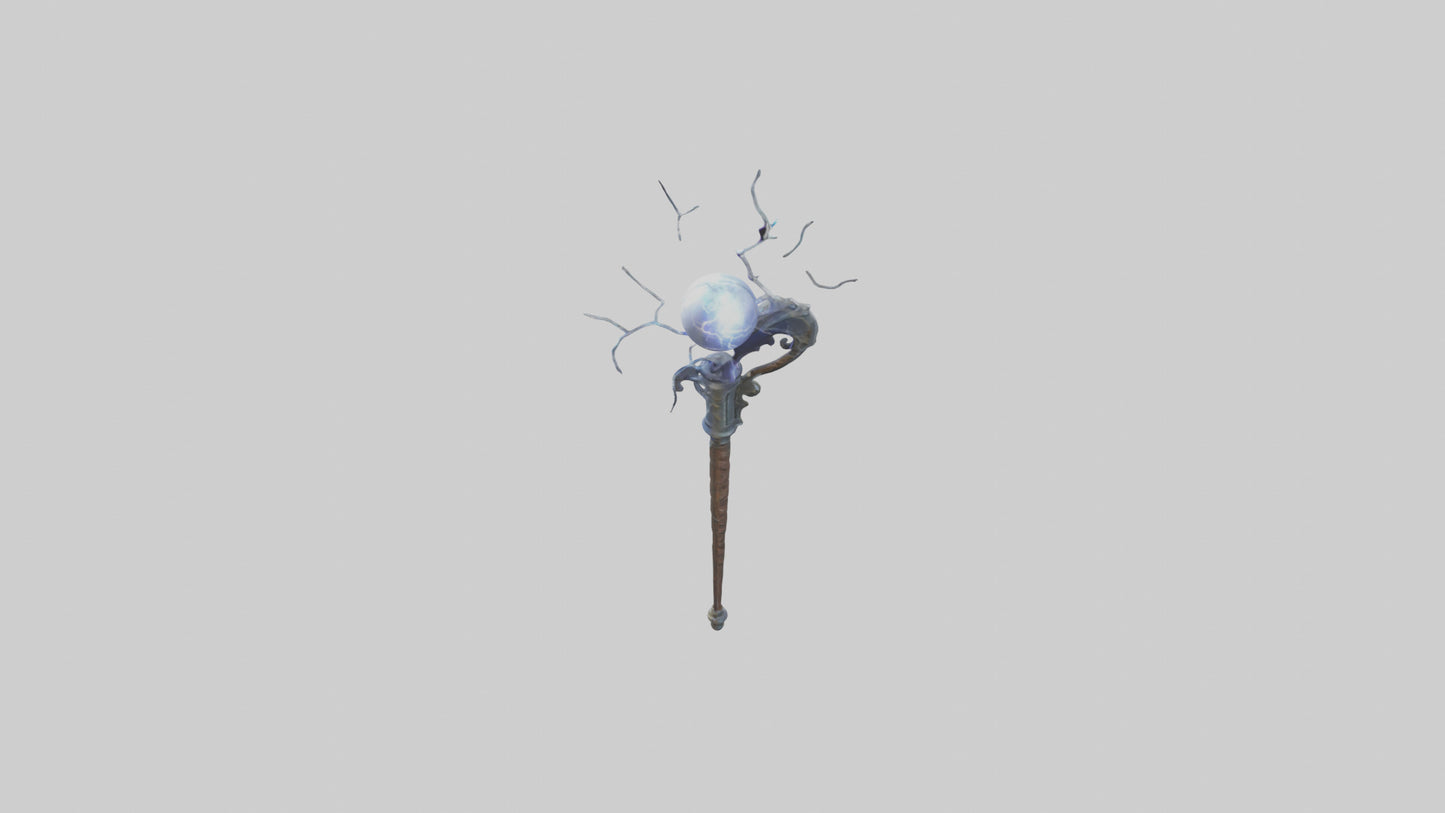 Lightning Staff model VR / AR / low-poly