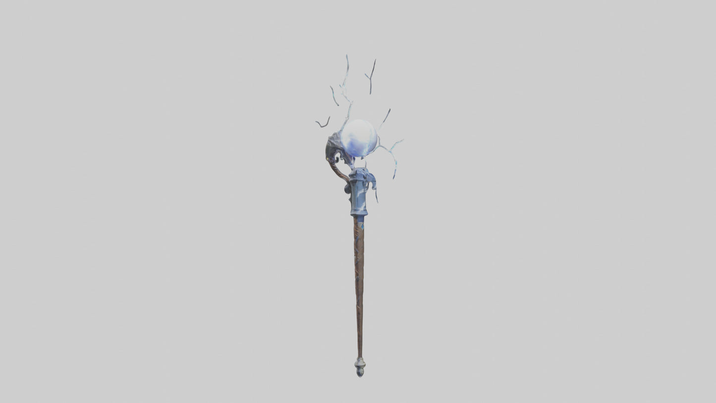 Lightning Staff model VR / AR / low-poly