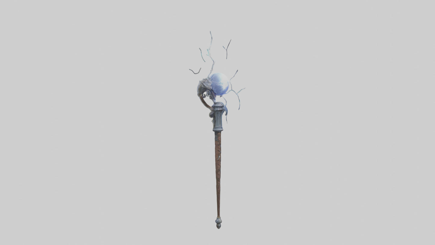 Lightning Staff model VR / AR / low-poly