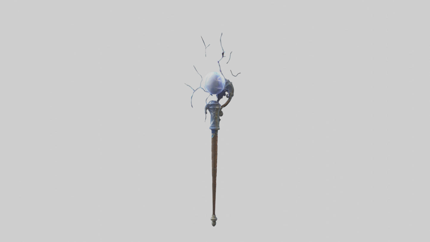 Lightning Staff model VR / AR / low-poly