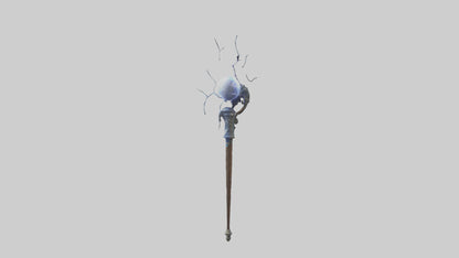 Lightning Staff model VR / AR / low-poly