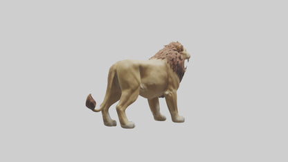 3D model Lion roaring model VR / AR / low-poly