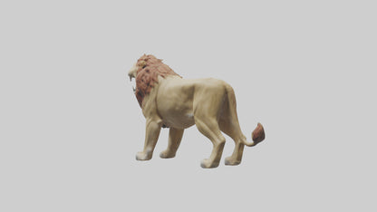 3D model Lion roaring model VR / AR / low-poly
