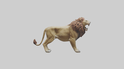 3D model Lion roaring model VR / AR / low-poly