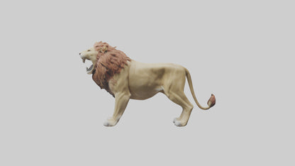 3D model Lion roaring model VR / AR / low-poly