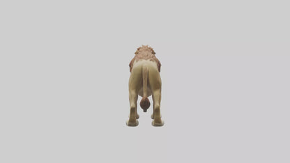 3D model Lion roaring model VR / AR / low-poly