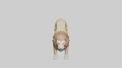 3D model Lion roaring model VR / AR / low-poly