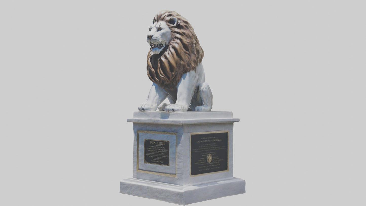 3D model Lion Statue Memorial model VR / AR / low-poly