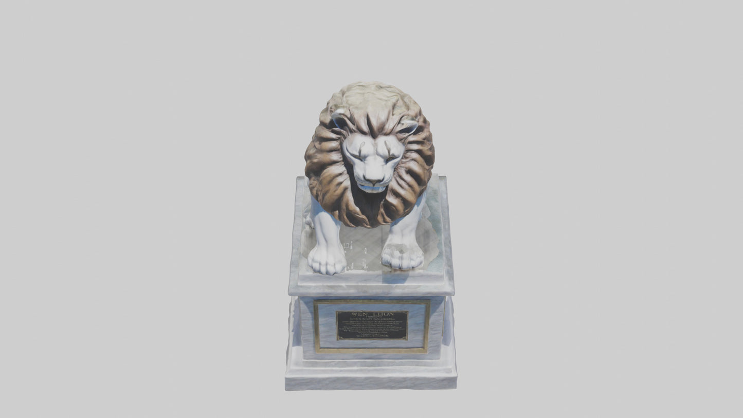 3D model Lion Statue Memorial model VR / AR / low-poly