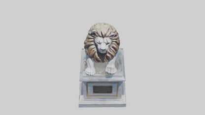 3D model Lion Statue Memorial model VR / AR / low-poly