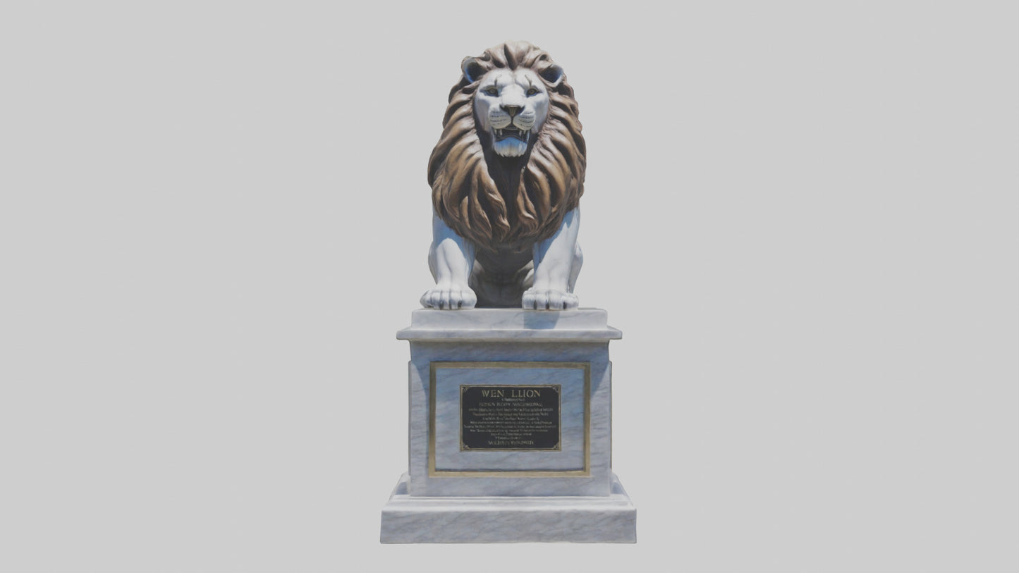 3D model Lion Statue Memorial model VR / AR / low-poly