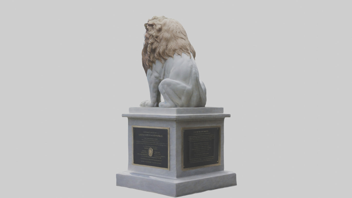3D model Lion Statue Memorial model VR / AR / low-poly
