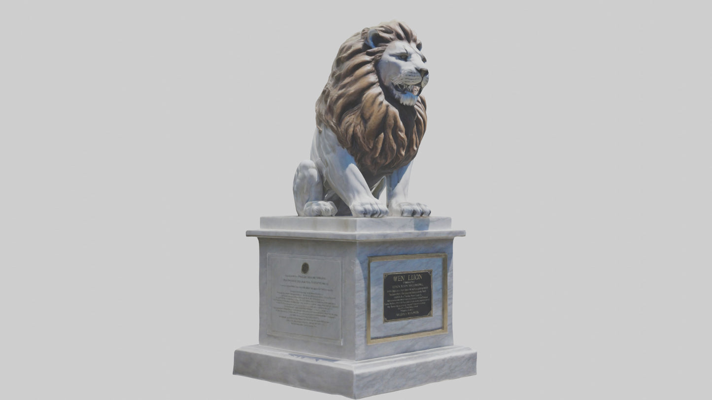 3D model Lion Statue Memorial model VR / AR / low-poly