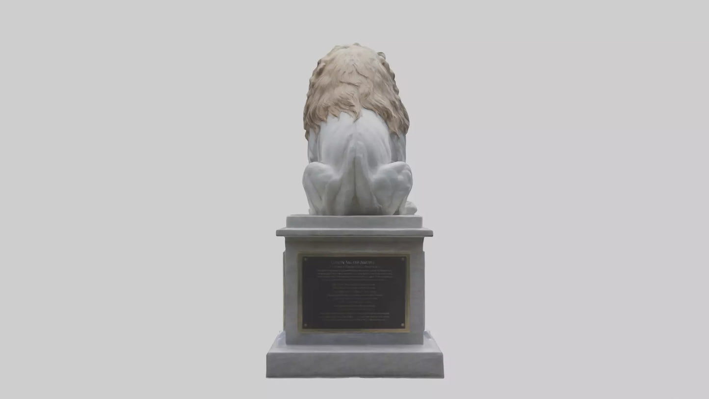 3D model Lion Statue Memorial model VR / AR / low-poly