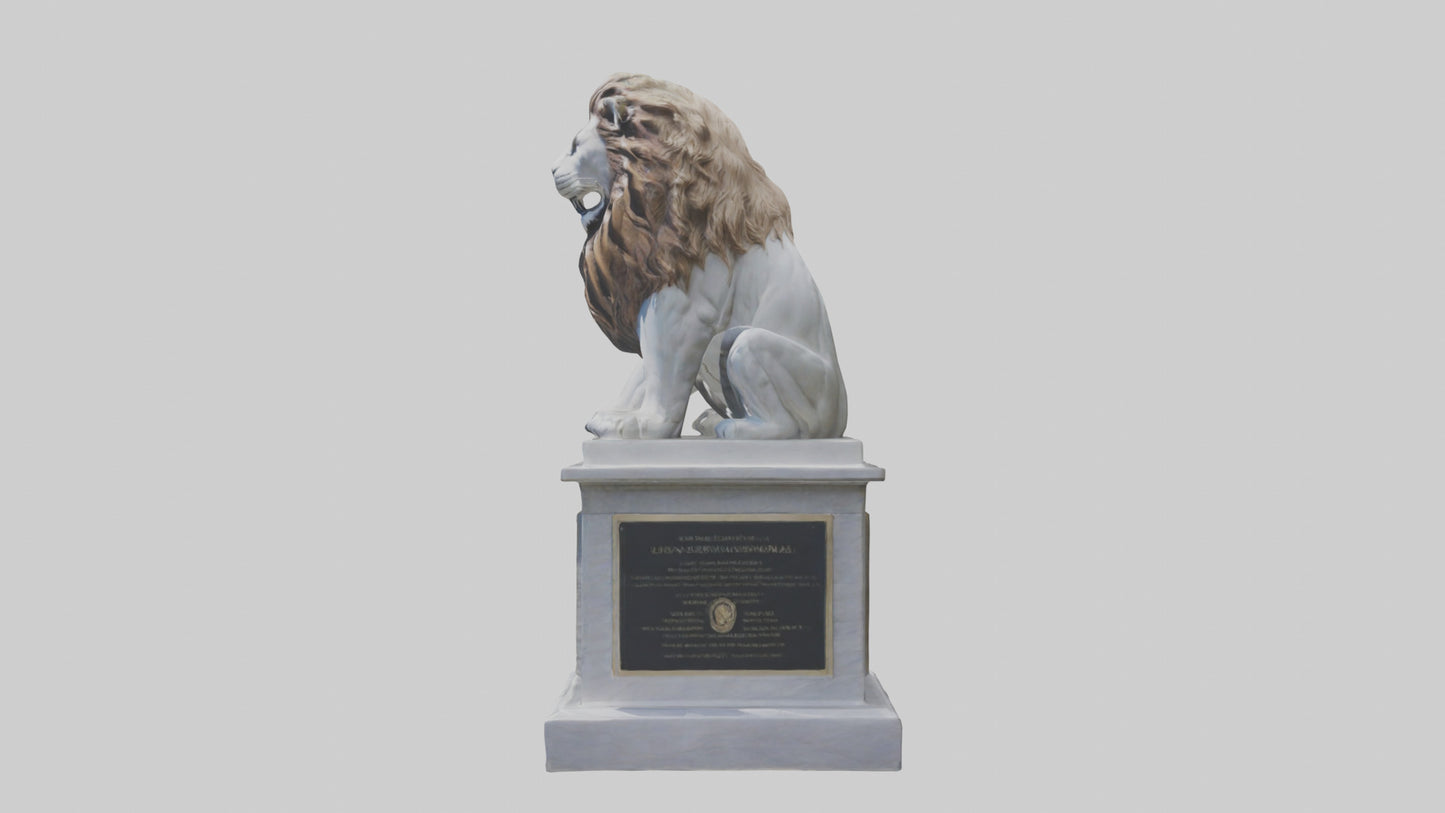 3D model Lion Statue Memorial model VR / AR / low-poly