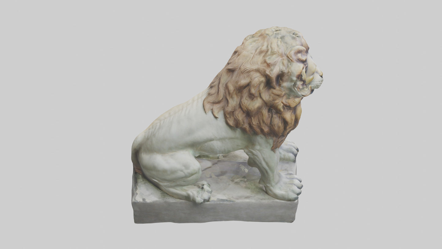 3D model Lion statue model VR / AR / low-poly