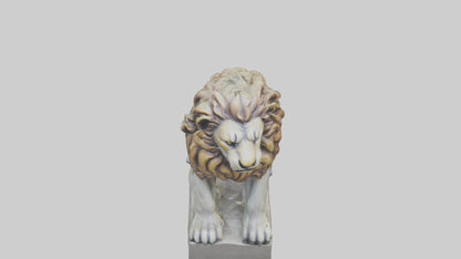 3D model Lion statue model VR / AR / low-poly