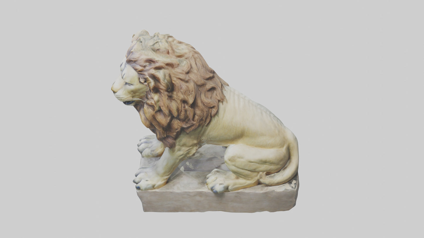 3D model Lion statue model VR / AR / low-poly