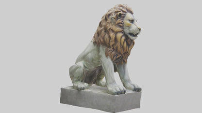 3D model Lion statue model VR / AR / low-poly