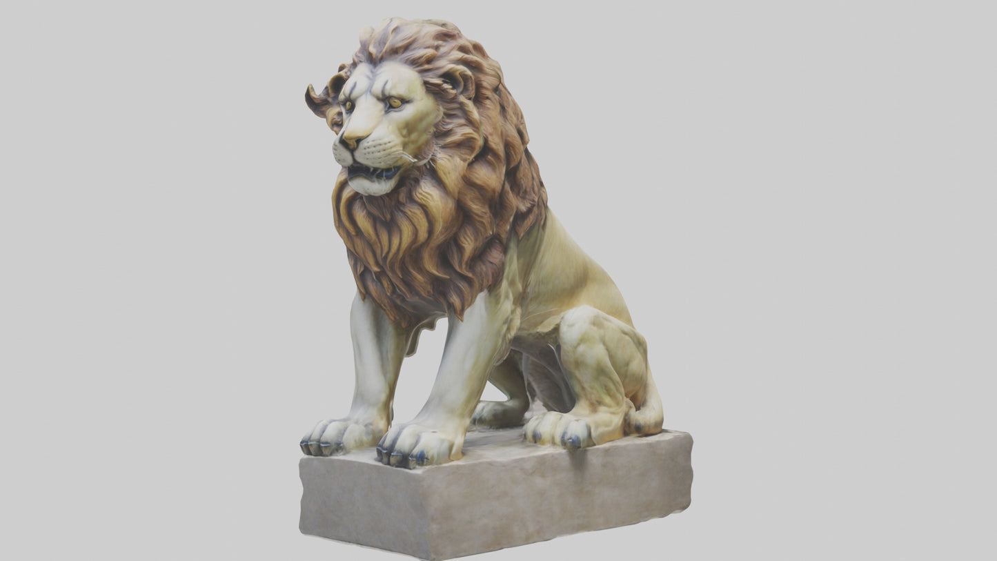3D model Lion statue model VR / AR / low-poly