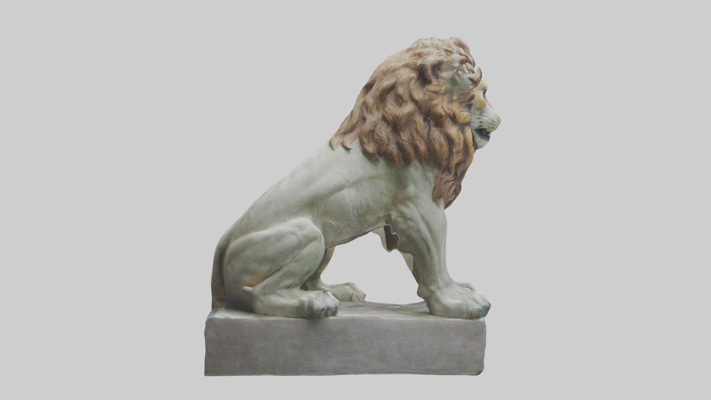 3D model Lion statue model VR / AR / low-poly