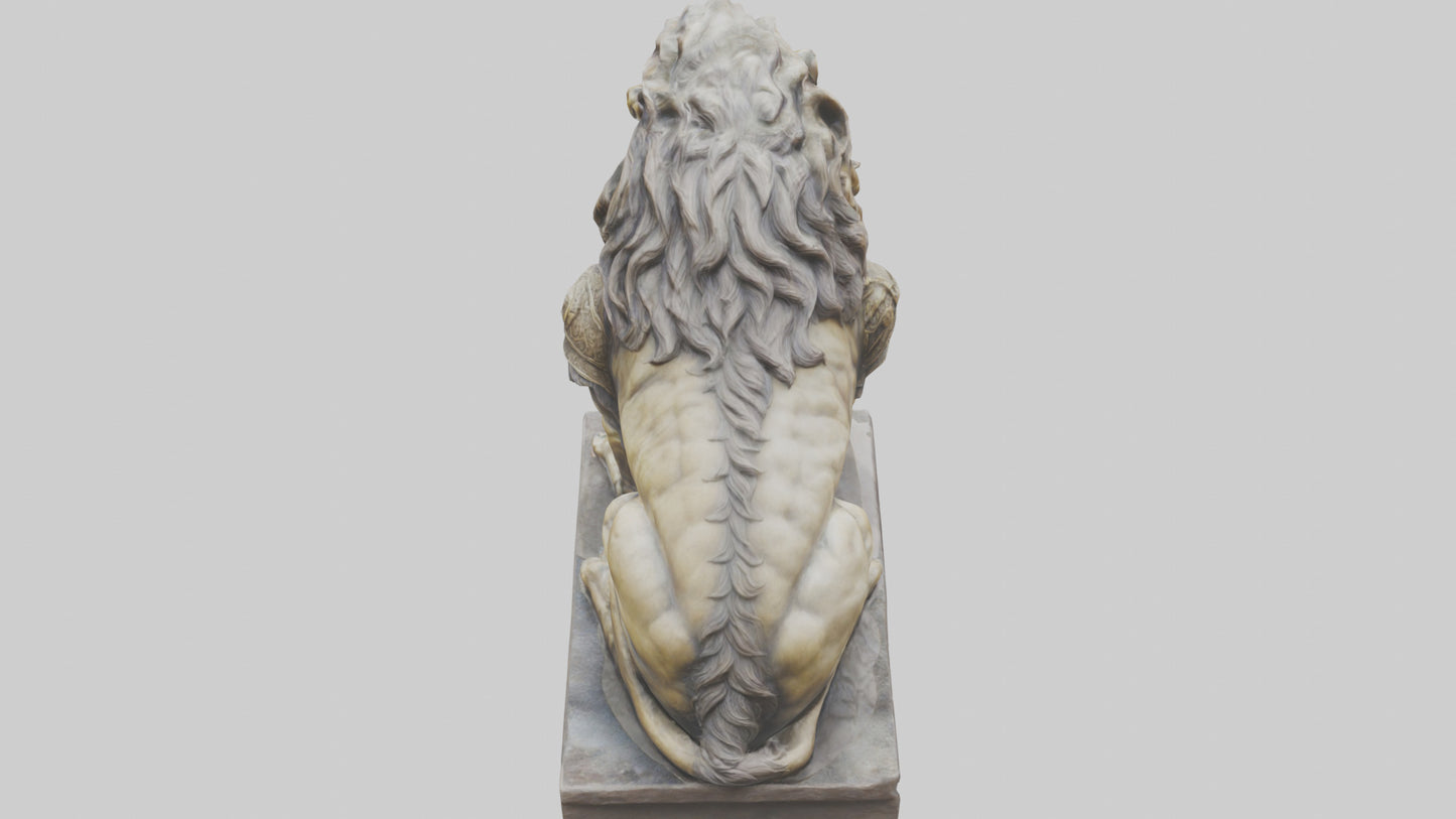 3D model Lion Warrior statue model VR / AR / low-poly