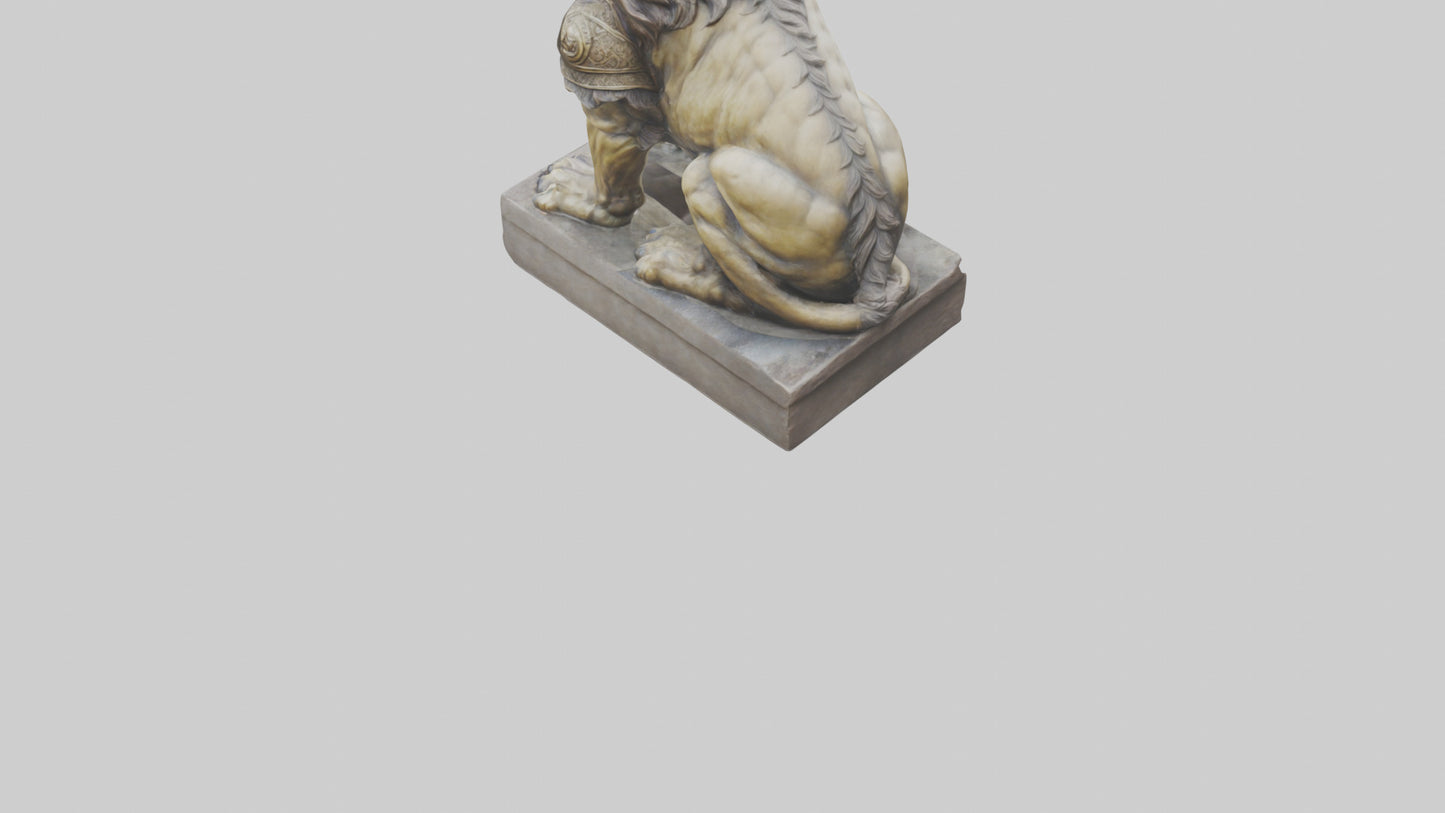 3D model Lion Warrior statue model VR / AR / low-poly