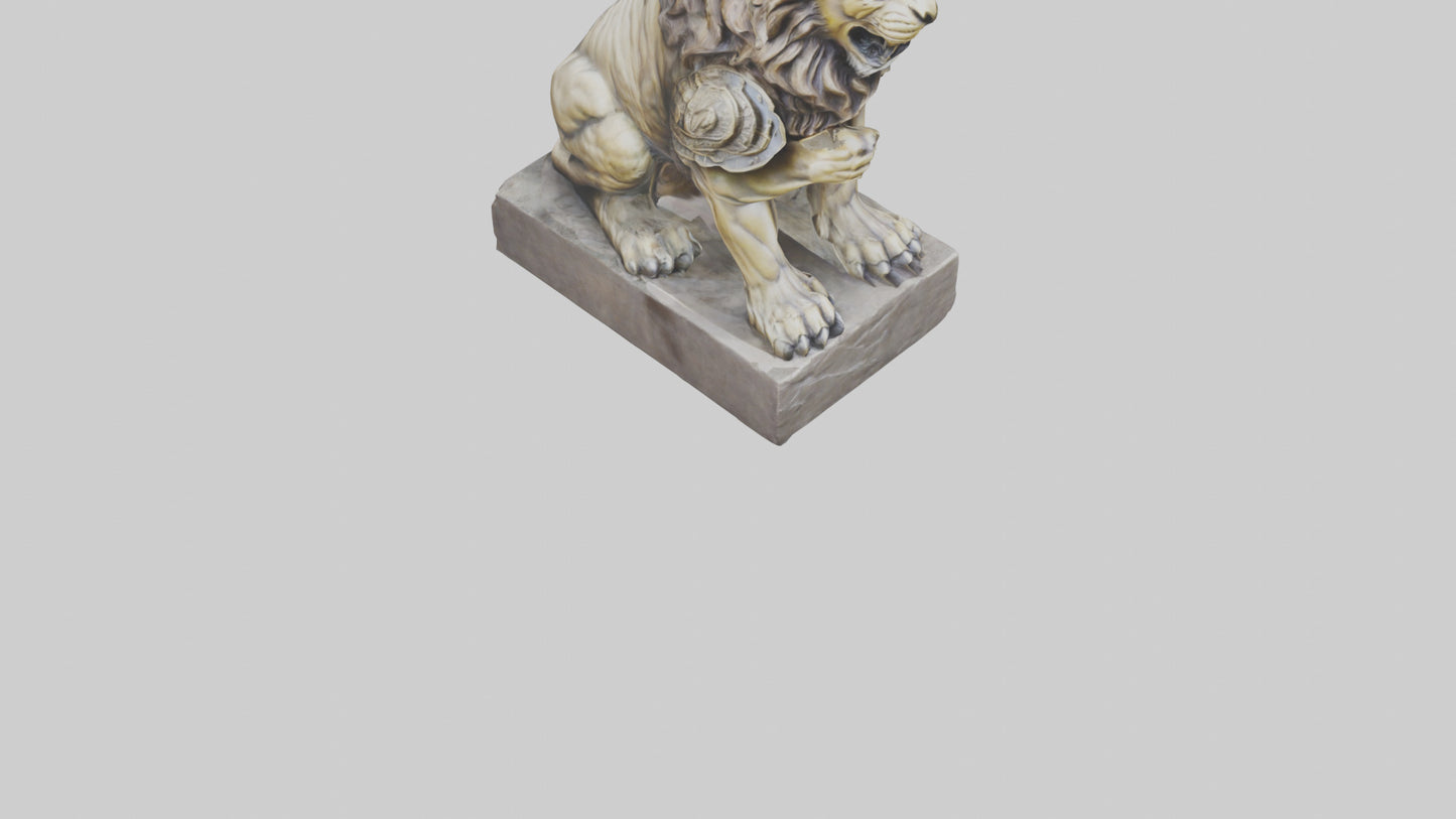 3D model Lion Warrior statue model VR / AR / low-poly