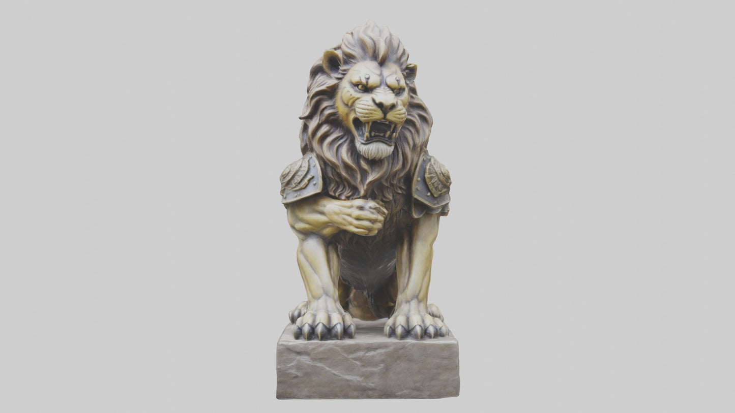 3D model Lion Warrior statue model VR / AR / low-poly