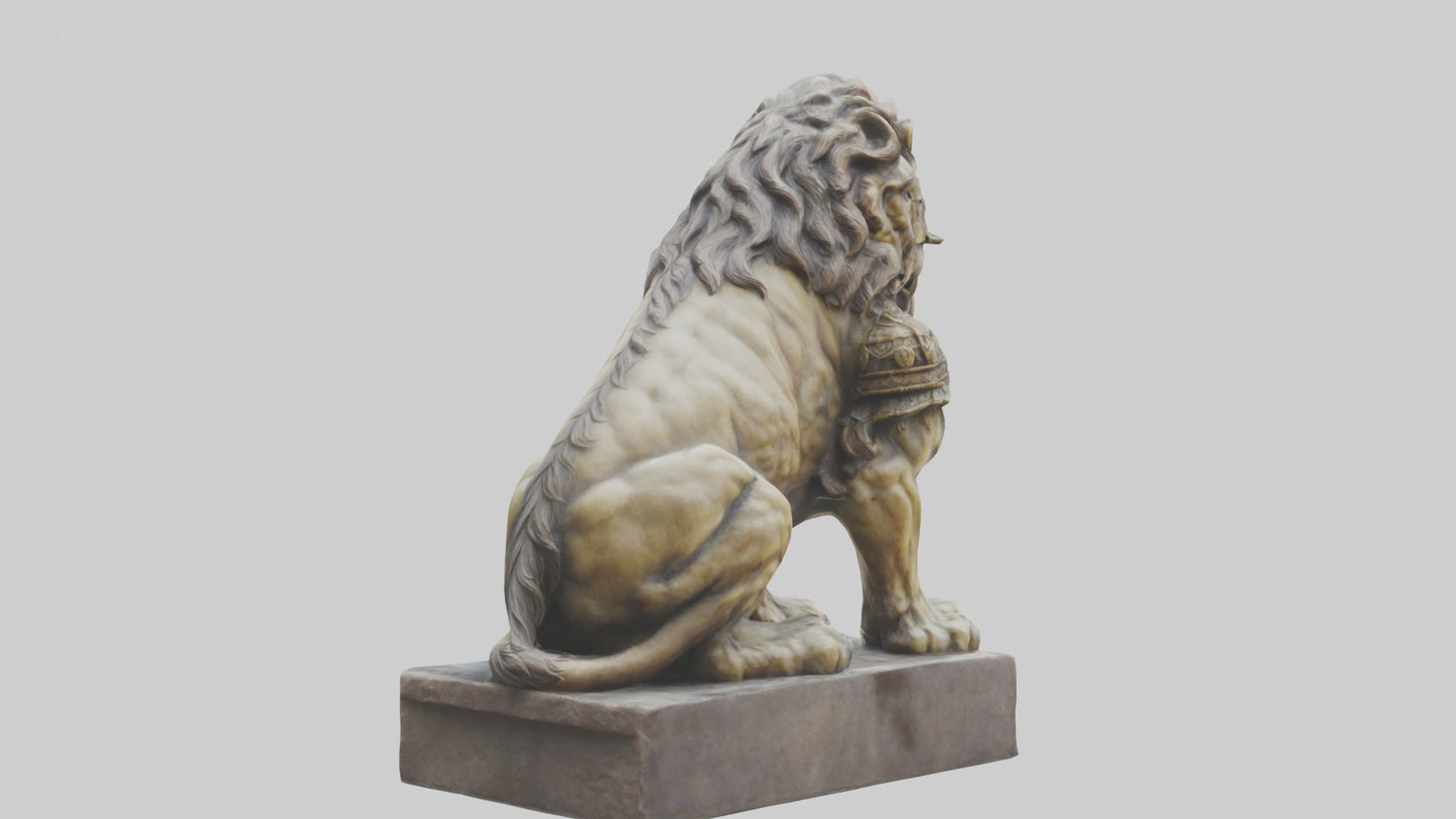 3D model Lion Warrior statue model VR / AR / low-poly