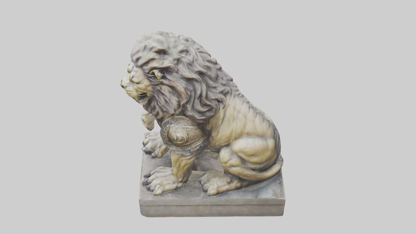 3D model Lion Warrior statue model VR / AR / low-poly