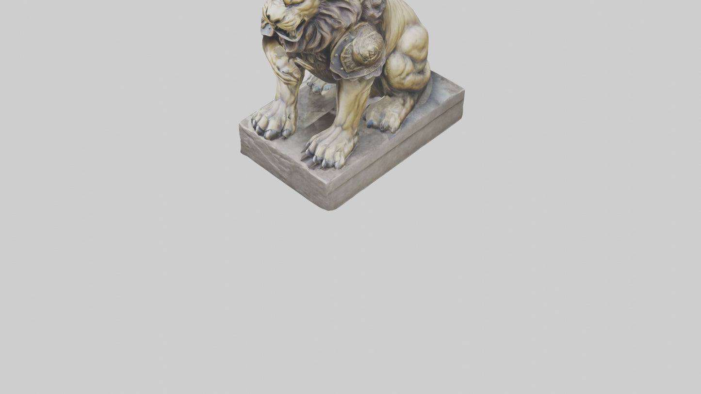 3D model Lion Warrior statue model VR / AR / low-poly