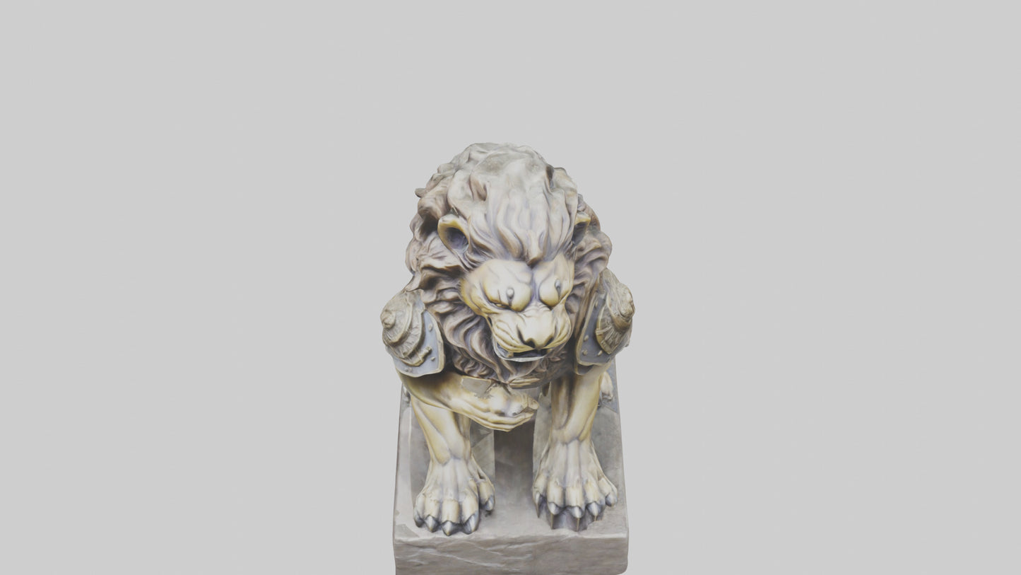3D model Lion Warrior statue model VR / AR / low-poly