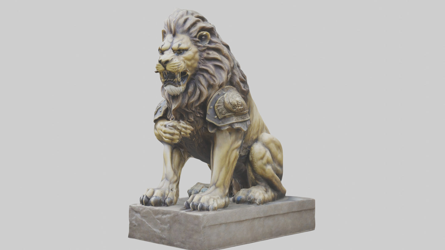 3D model Lion Warrior statue model VR / AR / low-poly