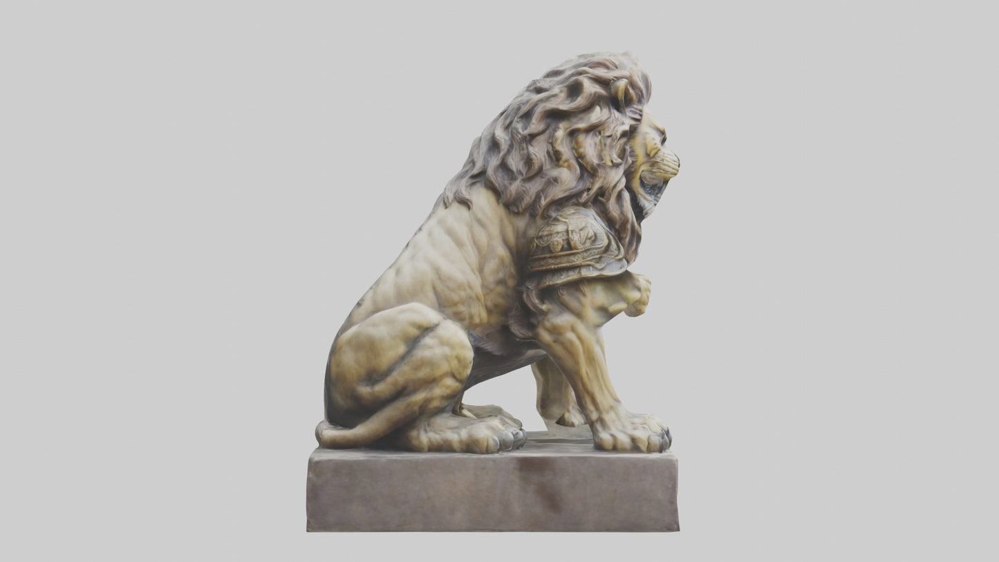 3D model Lion Warrior statue model VR / AR / low-poly